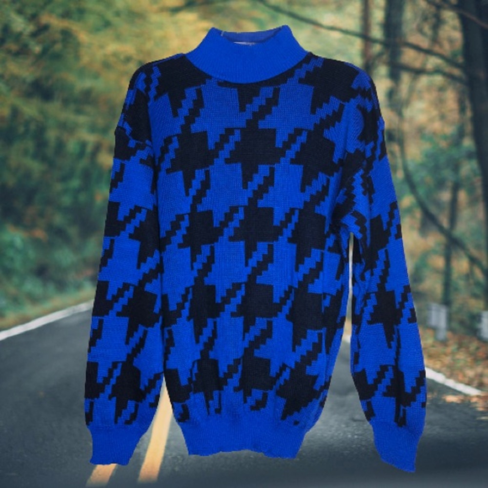 GALAXIE VINTAGE 🕺 90s blue & black sweater